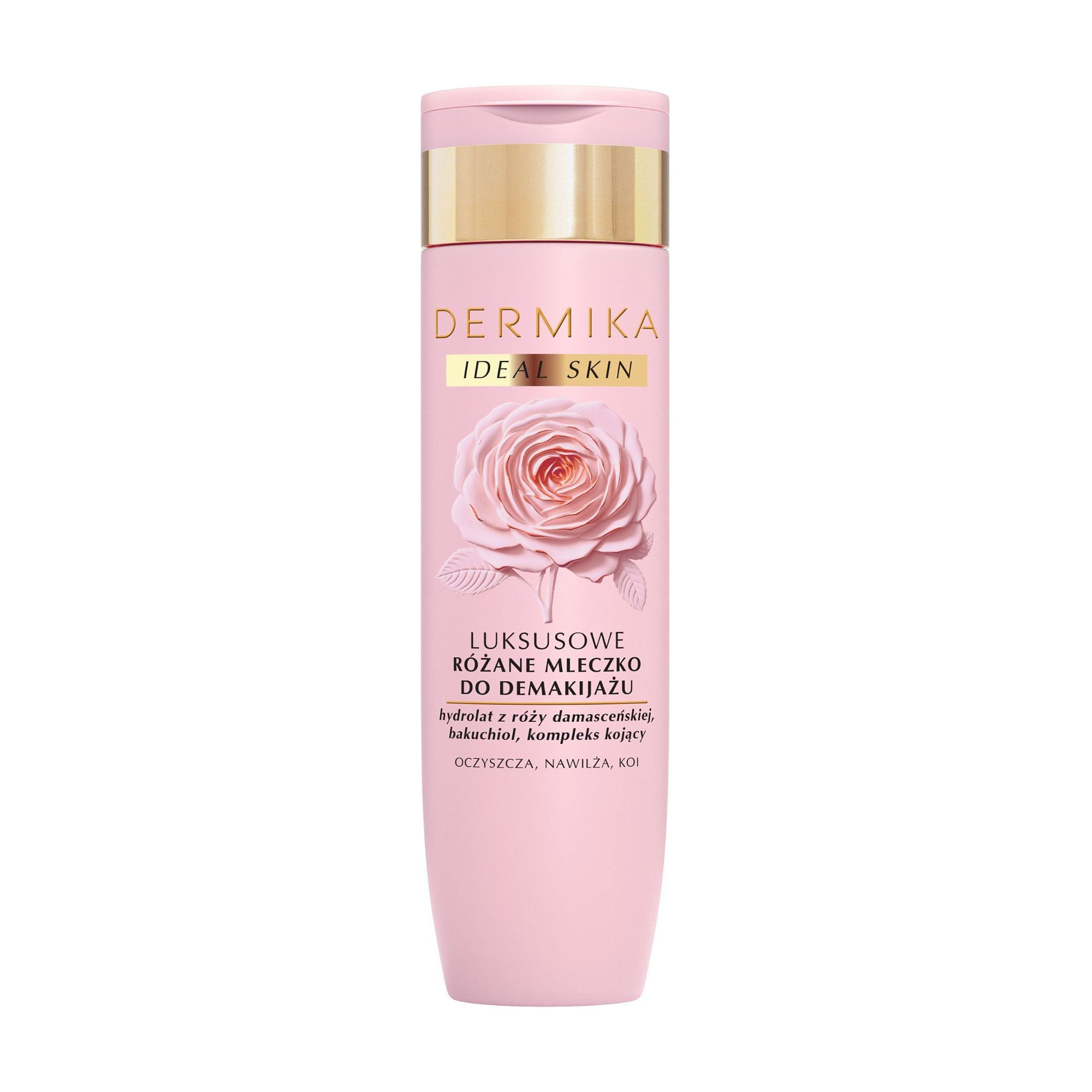Молочко для зняття макіяжу Dermika Ideal Skin з ароматом троянди, 200 мл
